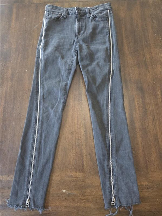 NWOT Rag & Bone 25 Nina High Rise Straight Side Zip Jeans Black 131246