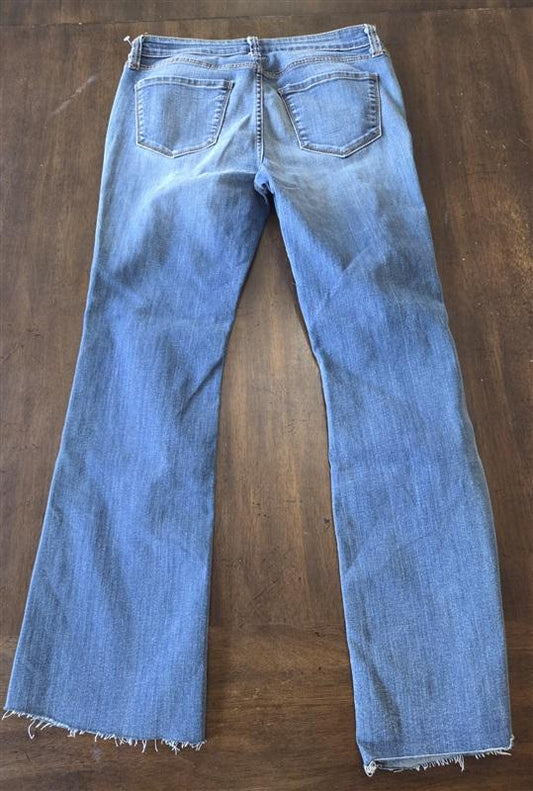 NWOT PAIGE 5 Heavy Distressed Flare Jeans Dark Sample 131252