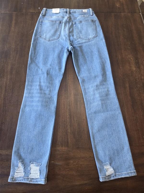 NWT LTJ Letter to Juliet jeans 26 Distressed Straight Leg Denim Jeans 131267