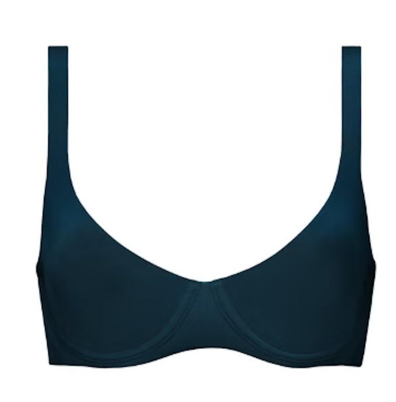 NWT CUUP 34A The Scoop Blue Microfiber Underwire Bra 131291
