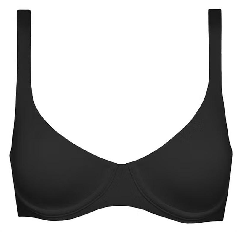 NWT CUUP 34E The Scoop Black Microfiber Underwire Bra 131294