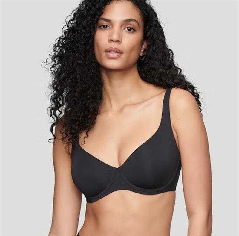 NWT CUUP 34E The Scoop Black Microfiber Underwire Bra 131294