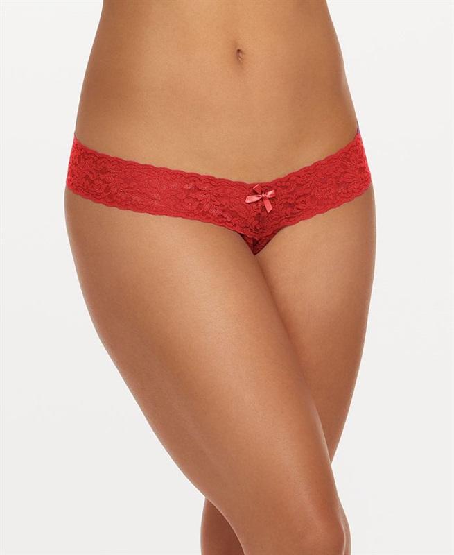 NWOT Hanky Panky OS After Midnight Solid Open Panel Thong Red 131297