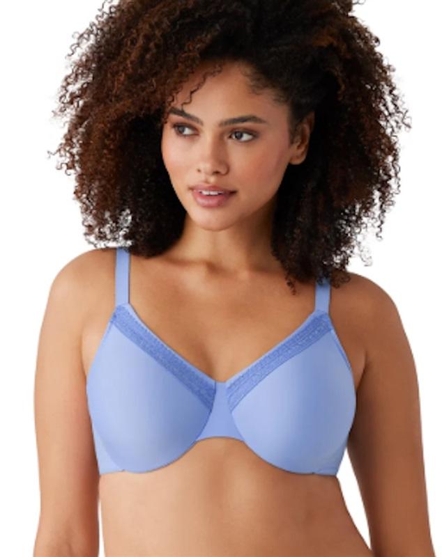 NWT Wacoal Perfect Primer 34D Full Figure Underwire Bra 855213 Blue 131308