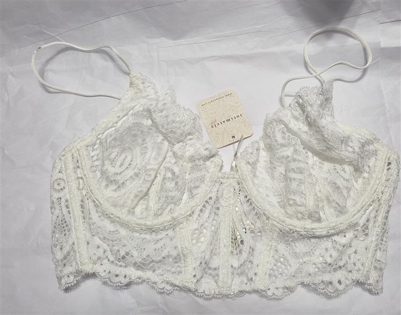 NWT Intimately Free People L Lace Underwire Sheer Bra White 131318