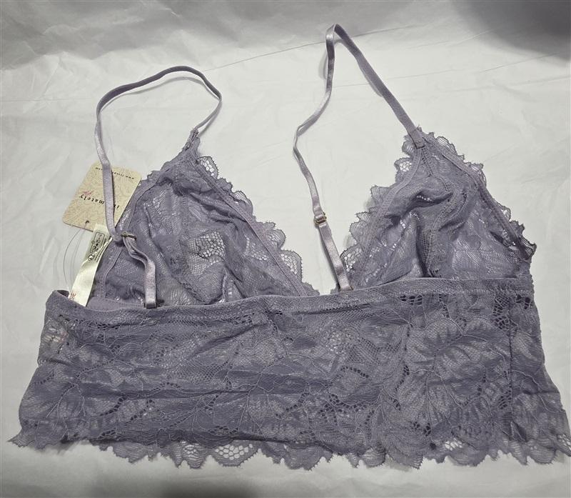NWT Intimately Free People S Long Line Lace Bralette Lilac Purple 131319