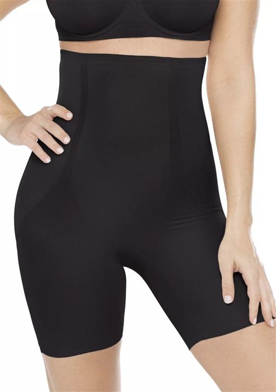 NWOT Miraclesuit L Shape Away Back Magic Hi-Waist Thigh Slimmer 2919 BLK 131341