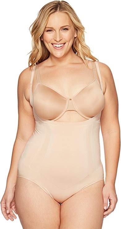 NWOT SPANX XL OnCore Open-Bust Panty Bodysuit 10129r Beige 131354