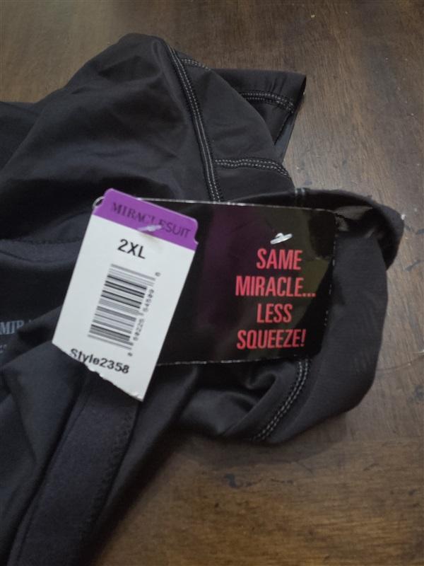 NWT Miraclesuit 2XL Fit & Firm Hi Waist Bike Pant 2358 Black 131368
