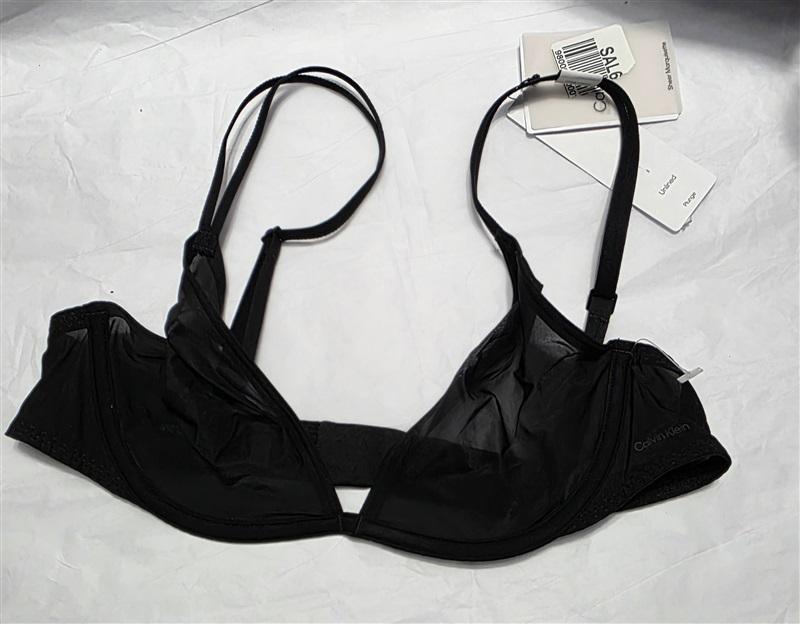 NWT Calvin Klein 36A Sheer Marquisette Unlined Plunge QF6727 Bra 131387