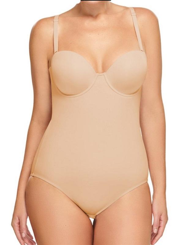 NWOTD Wacoal 40DD Red Carpet Strapless Shaper Bodybriefer 801219 Beige 131406