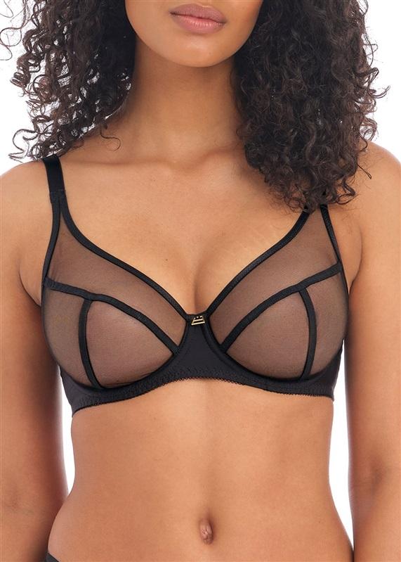 NWT Freya 38D Snapshot High Apex Underwire Sheer Black Bra 131419