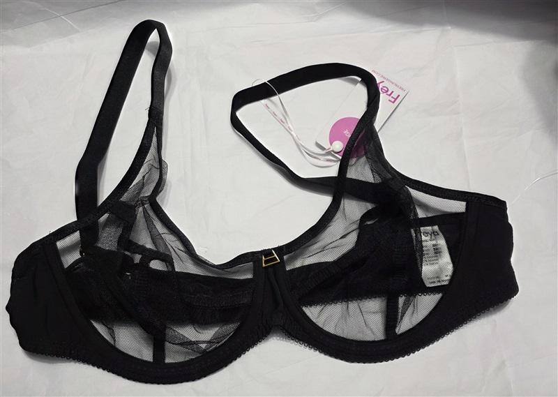 NWT Freya 38D Snapshot High Apex Underwire Sheer Black Bra 131419