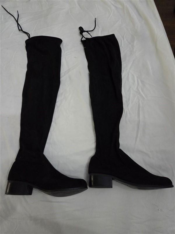 NWOTD Charles David 7 Gammon Black Microsuede Over Knee Slouch Boots 131433