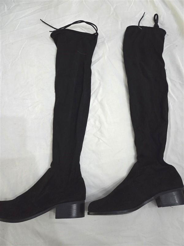 NWOTD Charles David 7 Gammon Black Microsuede Over Knee Slouch Boots 131433