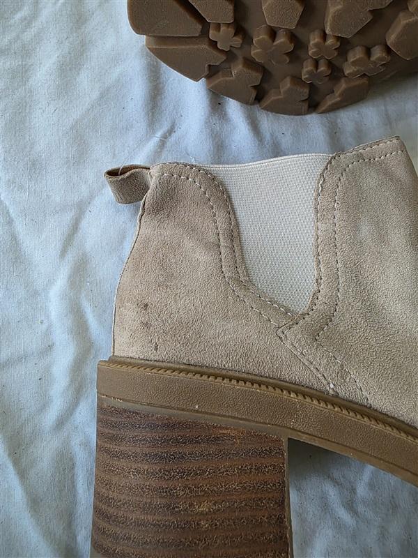NWOT Lucky Brand 7.5 Sumah Suede Leather Tan Lug Ankle Boots 131458