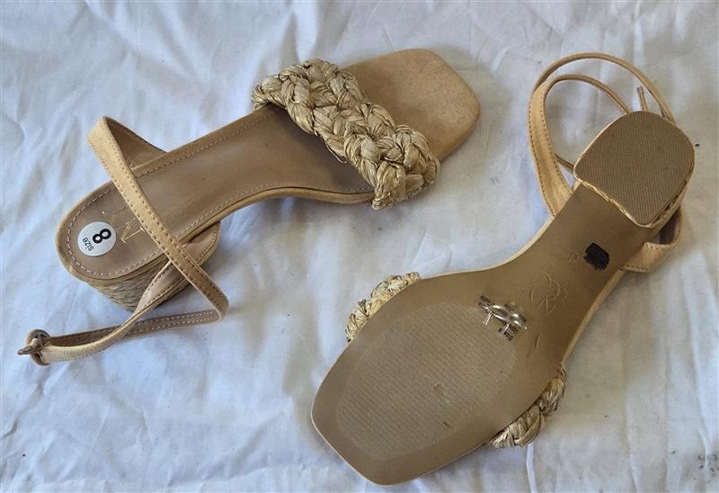 NWOT New York & Company 8.5 Elissa Braided Heeled Sandal Wrap Ankle 131464