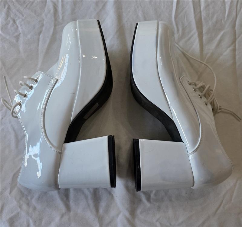 NWOTD 1031 8 Platform Oxfords Tie Heels Shoes White 131466