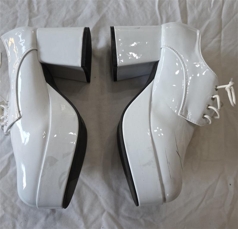 NWOTD 1031 8 Platform Oxfords Tie Heels Shoes White 131466