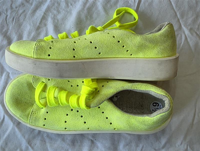 NWOT Camper Neon 6.5 37 Yellow Women's Tennis Shoes Sneakers 131469