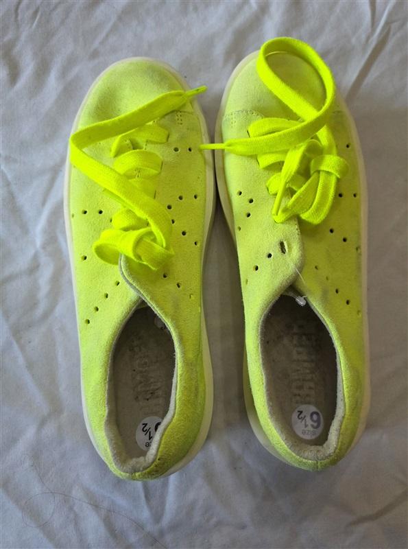 NWOT Camper Neon 6.5 37 Yellow Women's Tennis Shoes Sneakers 131469