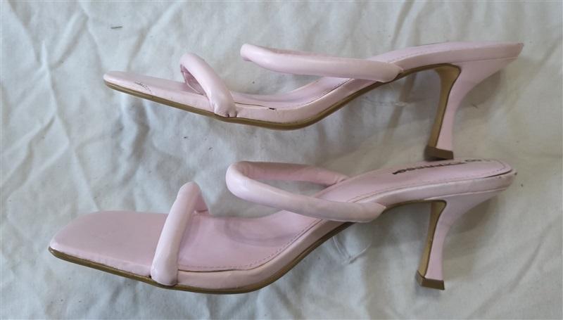 NWOT Express 8 Heeled Slides Sandal Dress Pink 131487