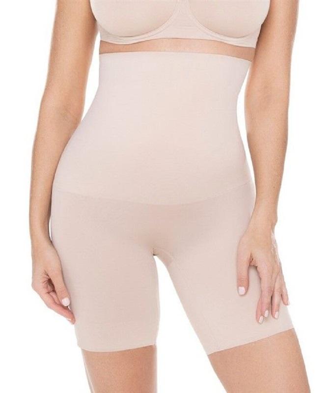NWOT MiracleSuit M Comfy Curves Firm High-Waist Thigh Slimmer 2519 Beige 131549