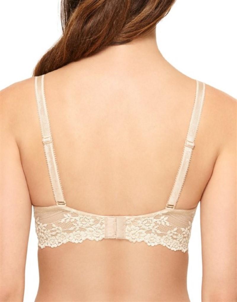 NWt Wacoal 32DD Embrace Lace Plunge Underwire Bra 853291 Beige 131593