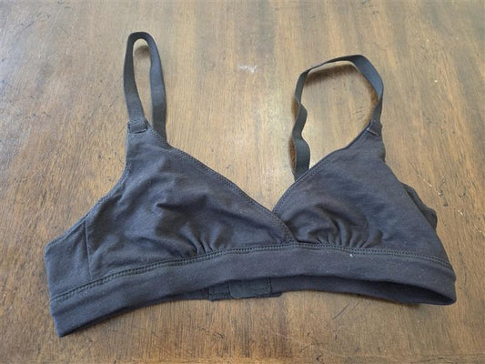 NWT CUUP SMALL A-C Cup Plunge Cotton Wirefree Black Bra 131594