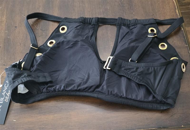 NWT La Blanca Deluxe 34DD Keyhole Grommet Bikini Swim Top 131635