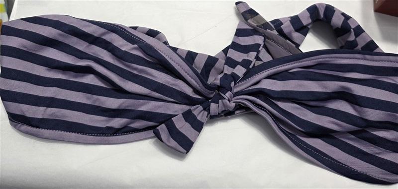 NWT Rachel Pally M Sardinia Purple Stripe Bandeau Bikini Swim Top 131638