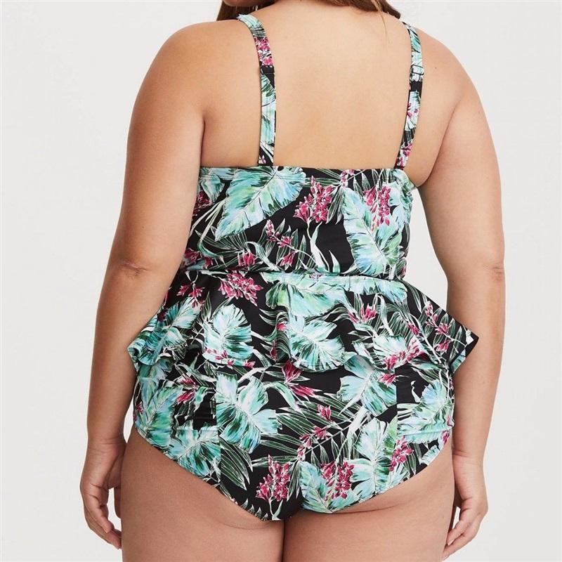 NWT Torrid 4X Tropical Bird of Paradise Peplum Tankini Swim Top 131649