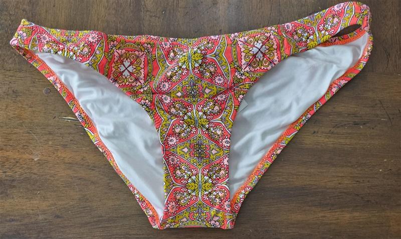 NWOT Volcom M Paisley Just add Water CHEEKINI BIKINI BOTTOM Orange 131661