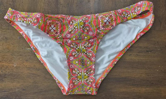 NWOT Volcom M Paisley Just add Water CHEEKINI BIKINI BOTTOM Orange 131661