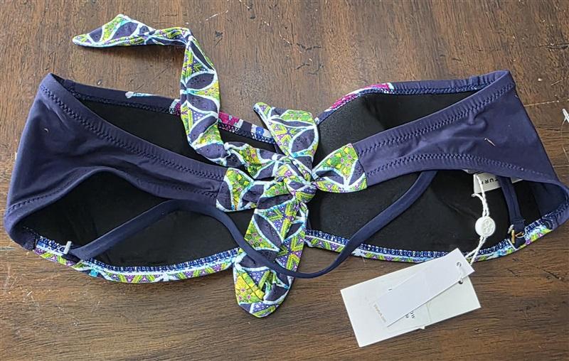 NWOT Trina Turk 10 Lotus Batik Bandeau Bikini Swim Top 131663