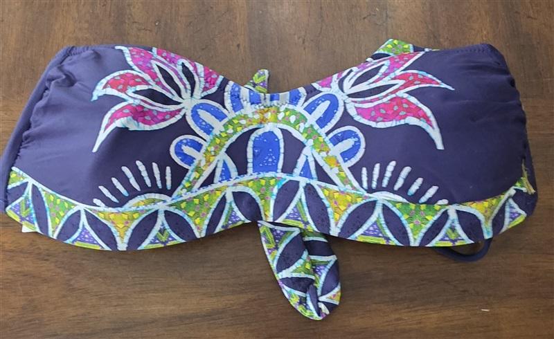 NWOT Trina Turk 10 Lotus Batik Bandeau Bikini Swim Top 131663