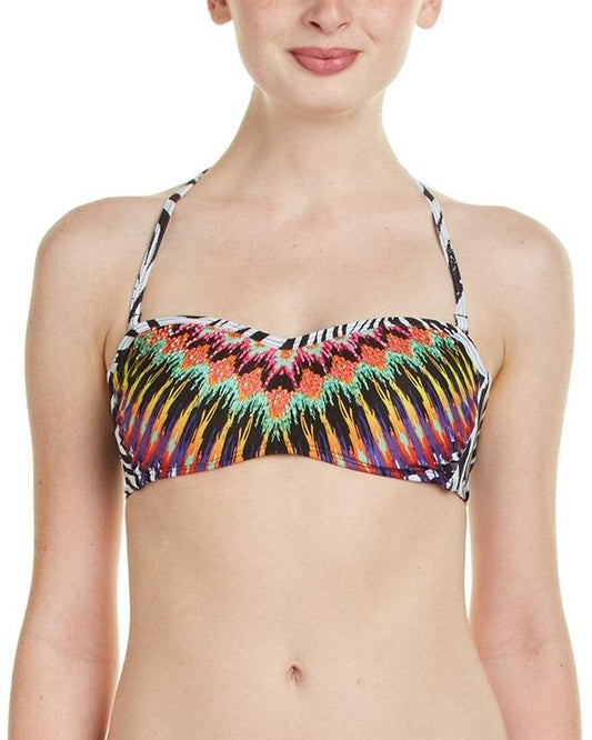 NWT Pilyq S Utopia African Rays Beaded Bandeau Bikini Swim Top 131664