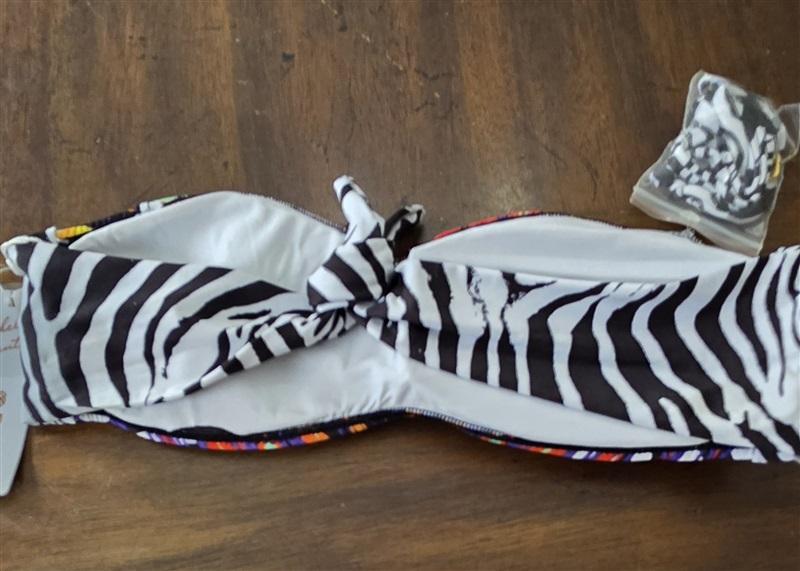 NWT Pilyq S Utopia African Rays Beaded Bandeau Bikini Swim Top 131664