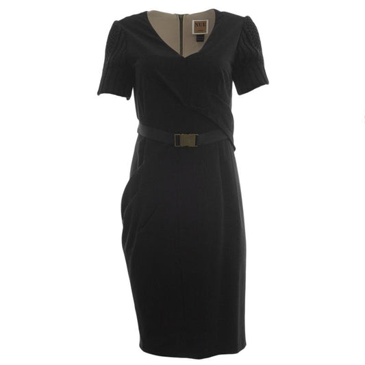 NWT Nue by Shani 12 Belted Knit Sleeve Shapewear Dress Day to Night 131676