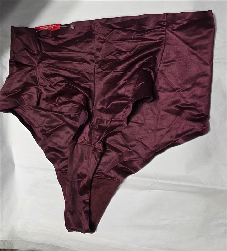 NWT SPANX 1X Shaping Satin Thong Target Shaping Burgundy 131685