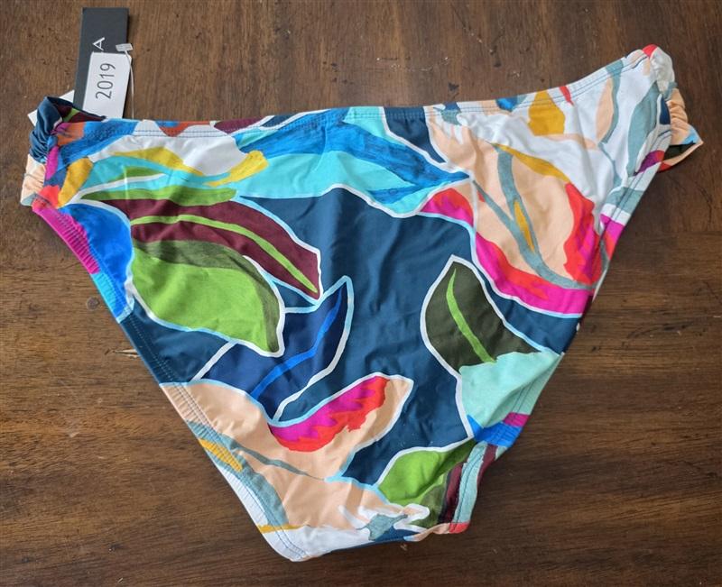 NWT La Blanca 12 Mod Stripe Rusched Side Bikini Swim Bottoms 131693