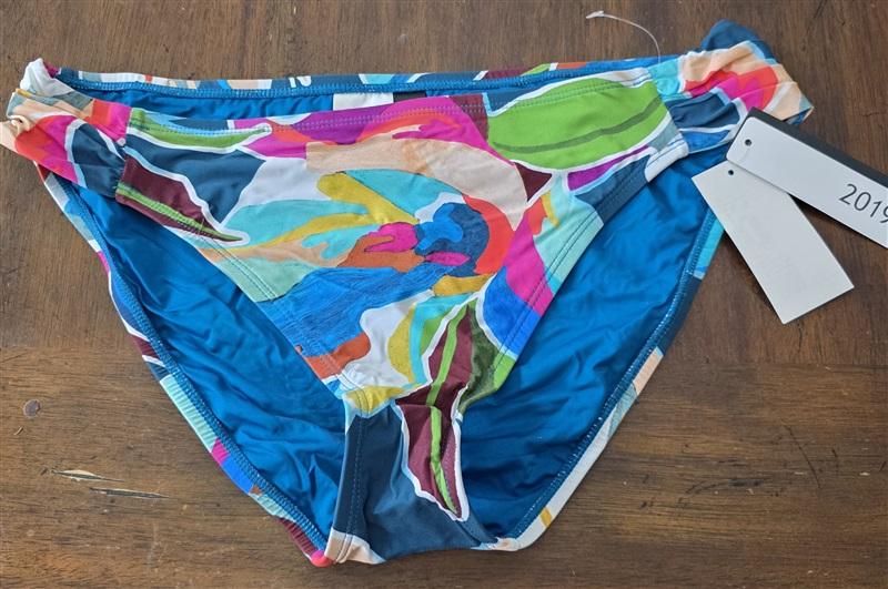 NWT La Blanca 12 Mod Stripe Rusched Side Bikini Swim Bottoms 131693