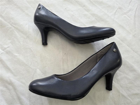 NWOTD Life Stride 6 Soft System Blue Rounded Toe Faux Leather Pumps 131702
