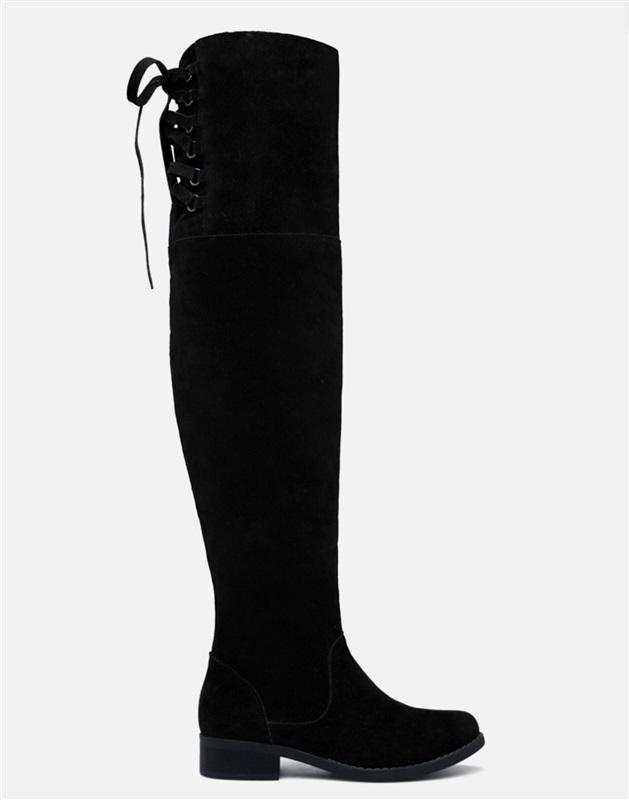 NWOT Shoe Dazzle 8 Wide Calf Malya Black Flat Lace Up Boots 131719