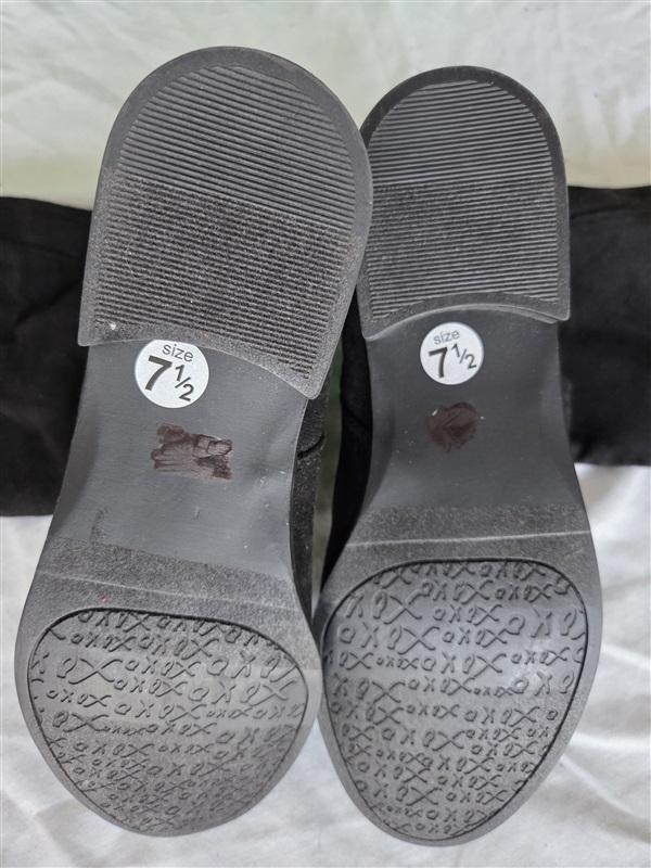 NWOTD XOXO Tristen Over The Knee Boots Faux Suede Black Beaded 131721