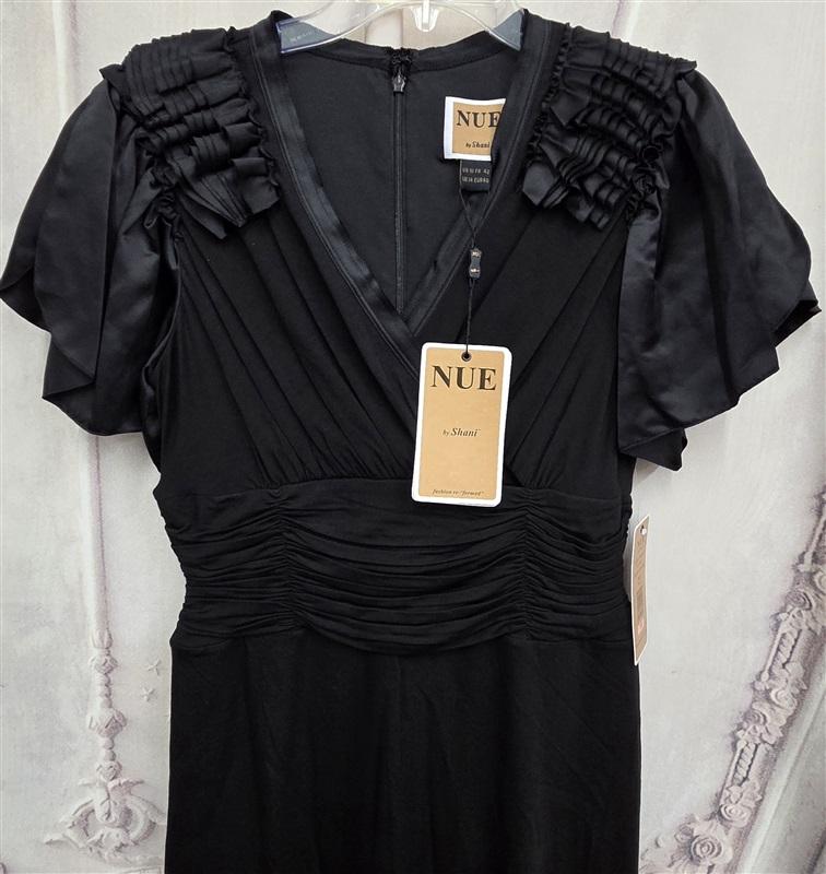NWT Nue by Shani 10 Victorian Flutter Sleeve Cocktail Dress S457 Black 131723