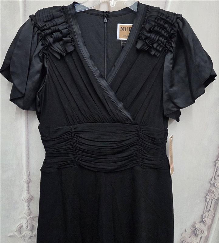 NWT Nue by Shani 10 Victorian Flutter Sleeve Cocktail Dress S457 Black 131723
