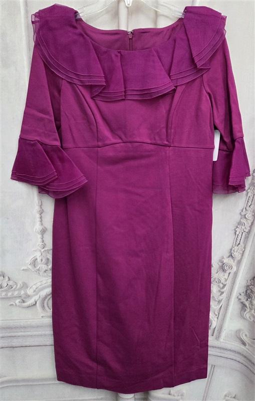 NWT Nue by Shani 14 Fuchsia Portrait Neckline Shapewear Dress 131727