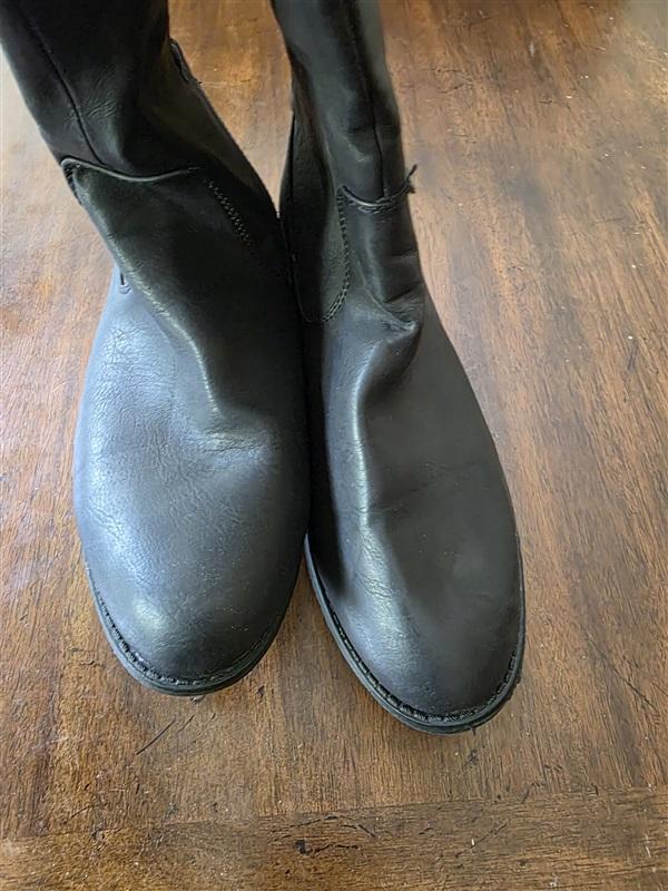 NWOT Lane Bryant 10 W Faux Leather Riding Boots Black 131733