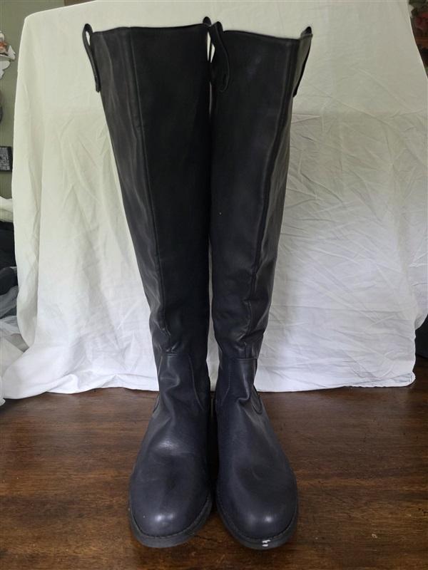 NWOT Lane Bryant 10 W Faux Leather Riding Boots Black 131733